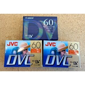 Lot of 3 Mini DV 60 Digital Videocassette JVC & Canon